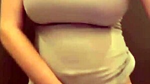 stepmom's milky tits suck dick while showing swollen pussy up close