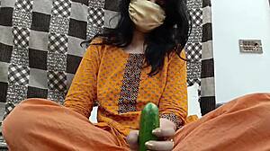 Pakistani Stepdaughter's Cucumber Caught Then Stepdad Fucks Her Tight