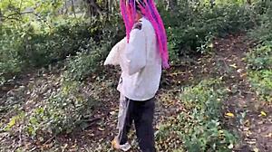 rough outdoor forest spanking with submissive teen girl