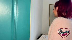 Sally's tight milf body takes double penetration from two huge cocks in lingerie