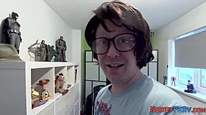 i tricked this big tit british slut into swallowing my nerd cock whole