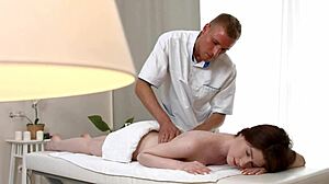 Hot Pearl gets oiled massage then deepthroat cowgirl creampie! Skinny teen pussy licked and fucked doggy.