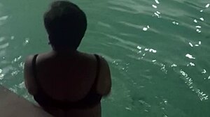 whoa 😍 bbw milf from hotel pool bends over for rough doggystyle creampie!