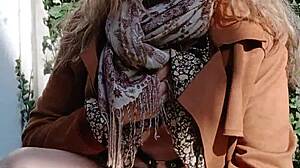 i'm chained french slave flashing tits in public streets for master