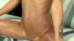 Sexy Monika Fox Strips Pink Miniskirt Teasing Big Tits And Shaved Pussy!