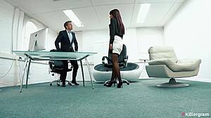 sade rose discovers fat cock draining balls seals the killergram job interview