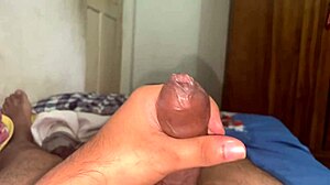 Stepsister's mouth handles my huge morning cock cumshot