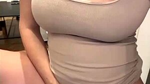 stepmom's milky tits suck dick while showing swollen pussy up close