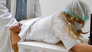 doctor slams naughty nurse bent over desk doggystyle