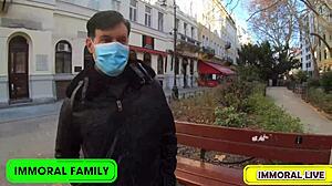 dan and matt eat taylee's czech pussy during budapest lockdown