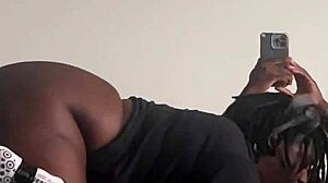 Amateur BBW Deepthroats Double Monster Black Cocks Mirror Sloppy Face Fucking Messy