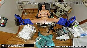 freshman adrianna fox screams through mandatory doctor hitachi orgasm