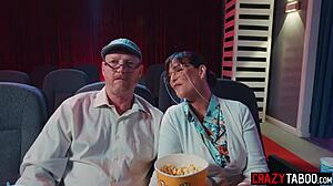 Horny Petite Teen Athena Faris Fucks Boyfriend Rough in Cinema