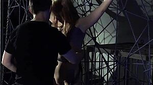 blonde submissive teen bound in bondage ropes spanked hard fucked roughly with vibrator