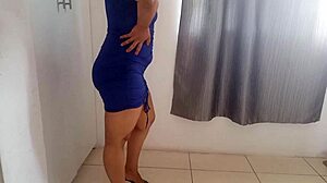 Step-cousin of famous influencer masturbates on bed edge with dildo squirting homemade