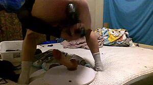 wanna see this muscular slut's huge ass destroyed by anal toys and dildos up close?