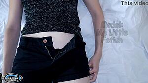 Stepsister masturbates juicy pussy with vibrator right after party for brother's eyes only!