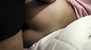 the old man ravages cute blonde stepdaughter's shaved teen pussy missionary