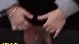 Redhead bbw milf hikes skirt unleashing golden shower in crowded public spot