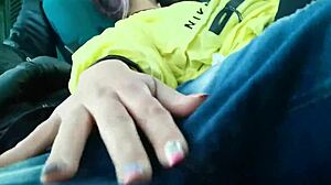 Bent Over Latina Slut Deepthroats Monster Cock on Public Bus Before Creampie Fuck