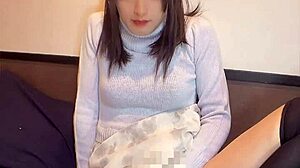 cute japanese crossdresser strokes smoothly in quiet solo pleasure