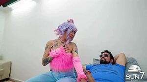 Latina Fitness Slut in Lingerie Licks Pussy Before Rough Anal Pounding