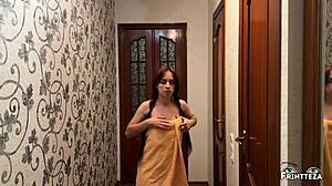 Stepson sneaks into stepmom's bed on Christmas 🎄 sharing taboo fun