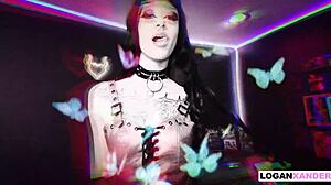 damn, sexy goth briella coley freaks on logan xander's monster cock...