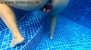 Hey check my amateur milf's huge ass fucked outdoors in water till cumshot
