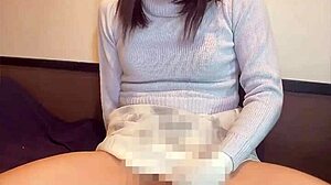 cute japanese crossdresser strokes smoothly in quiet solo pleasure