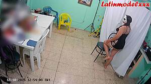 yo fans backstage hot latina model poses while producer showers then they fuck 1/3