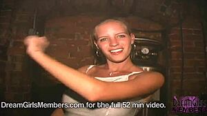 check out this dream girl's downblouse and upskirt while dancing at the bar.