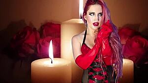 Jessica Rabbit cosplay goddess gives jerk off instructions. Cum hard for your mistress with rabbit toy BDSM!