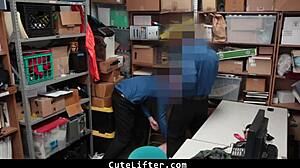 Teen Escorted to Backroom Office Punished by Guards with Big Cock Domination