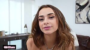 petite brunette slut rides sybian then monster cock till orgasmic seizures and cumshots