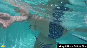 bikini cougars vicky vette and rachel storms get wild scissoring by the pool