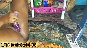 Juliet Simeon Fucks Horny Boyfriend Live in Canada Bedroom Action