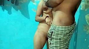 hot kisses lead to standing fuck pounding my cute wife's tight pussy passionately