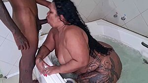 yo check this bbw ass gaping on my new toy in hot tub fuck