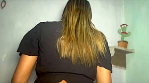 brazilian chubby wife screams loud while fucking hubby watches