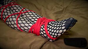 damn this tied up amateur girl cums hard from vibrator bondage
