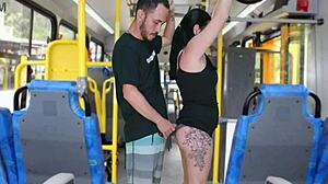 Huge Ass Brazilian Flashed and Jerked on Bus by Old Perv Till Cumshot!
