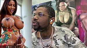 hey check this trans teen jerking her big cock kissing thicc milf before anal cum explosion