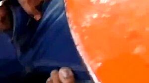 LICKIN HER FEET outside restaurant while she spits on my small cock cuck fantasy!