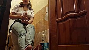 damn anastasia my mistress pegs my ass with strapon in toilet total submission homemade