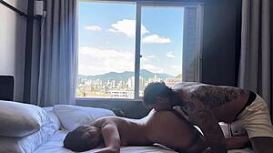 Plump brunette milf's juicy pussy creampied after bent over pounding