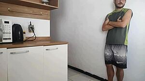 brazilian housewife cheats on husband in kitchen with his friend rough monster cock pounding big ass