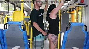 Huge Ass Brazilian Flashed and Jerked on Bus by Old Perv Till Cumshot!