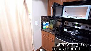 Channy Crossfire's pussy fucked hard by lesbians with toys and gloves close up