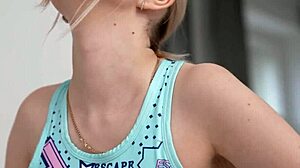 cute teen's big ass smashed rough with monster cock to mouth in garage